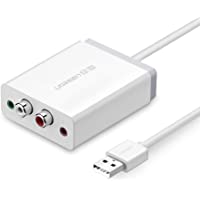 UGREEN Tarjeta de Sonido USB- Adaptador de Tarjeta de Sonido Externa con 2 RCA y 3.5mm Jack- DAC Convertidor Audio para…